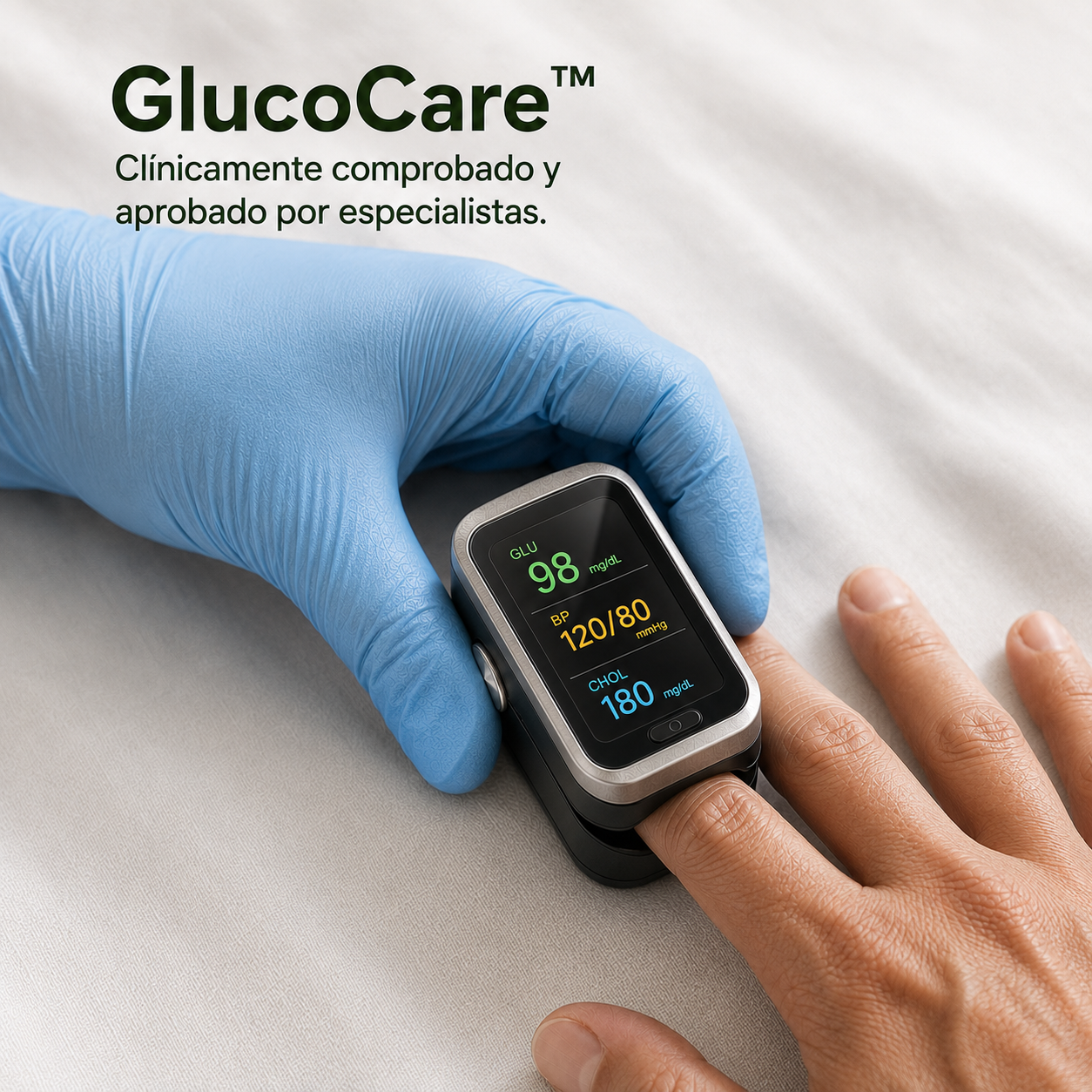 GlucoCare™ 3 en 1 - Medidor de Glucosa Sin Dolor + Colesterol + Presión Arterial + Oxígeno + ENVÍO GRATIS